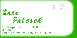 mate palcsek business card